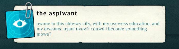 An example of uwu'd text in-game